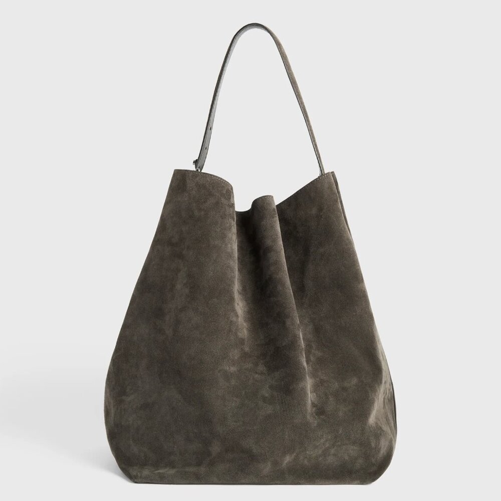 Toteme Suede Tote in Granite